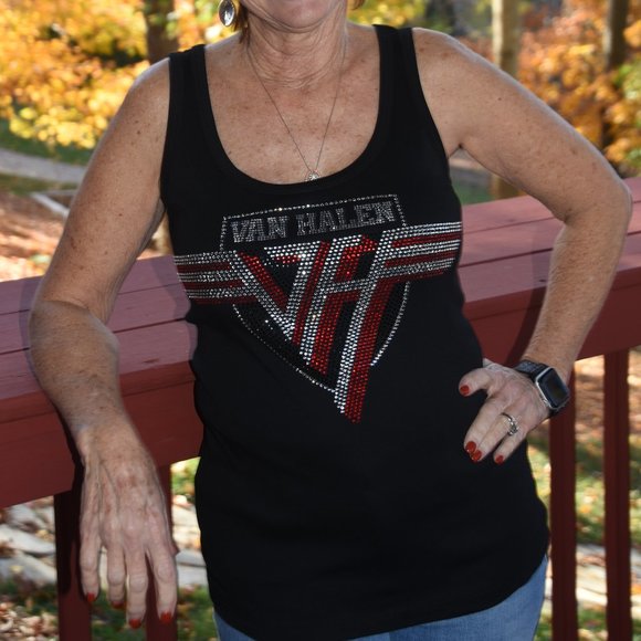 Van Halen rhinestone sleeveless shirt XS S M L XL XXL 1X 2X,3X… - Picture 4 of 8